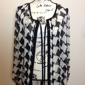 Classic Black and White Blouse